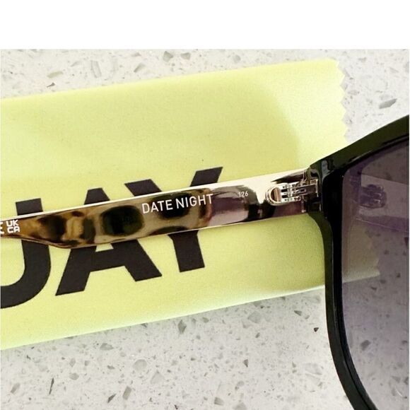 Quay Australia Date Night Round Sunglasses Black main image 7